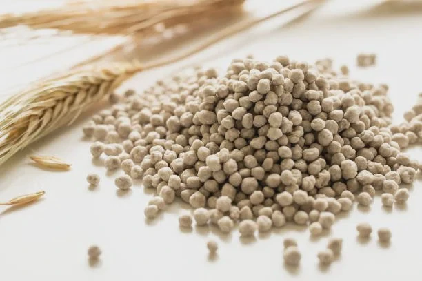 Fertilizer, wheat, white background, agriculture