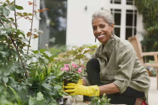 Garden protective clothing safeguards against hazards.